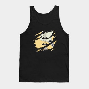 Ripped Bass Guitar J-Style Buttercream Color Tank Top